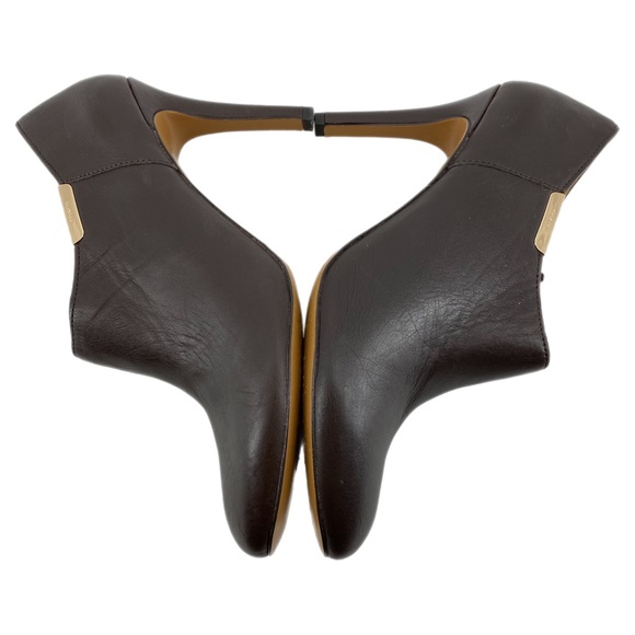 Coach Brown Leather Seneca Heeled Ankle Booties - Picture 3 of 10